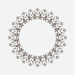 Decorative line art frame for design template. Elegant vector element Eastern style, place for text. modern outline floral border. Lace illustration for invitations and greeting cards