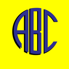 A B C letter logo design on background. A B C creative initials letter logo concept. A B C letter design