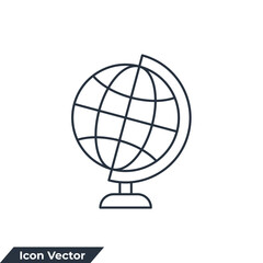 geography icon logo vector illustration. globe symbol template for graphic and web design collection