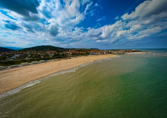 rhos on sea beach, wales, uk. aerial view 8