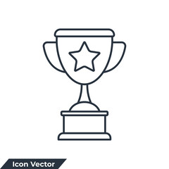 trophy icon logo vector illustration. Trophy cup symbol template for graphic and web design collection