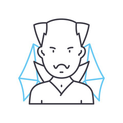 devil line icon, outline symbol, vector illustration, concept sign