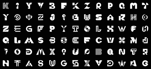 Abstract collection with letters. geometric abstract logos. icon design
