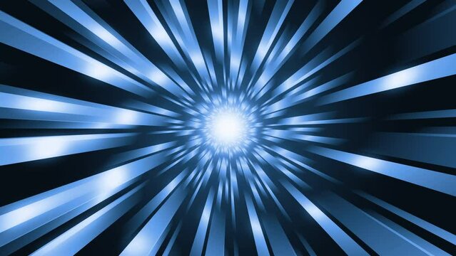 Blue Glowing Stripes Tunnel Radial Rays Animation