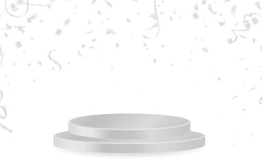 cylinder pedestal . Geometric platform. Abstract pastel minimal wall scene. Semi circle backdrop. Vector rendering 3d geometric shape for product display presentation.