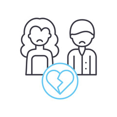 divorce line icon, outline symbol, vector illustration, concept sign