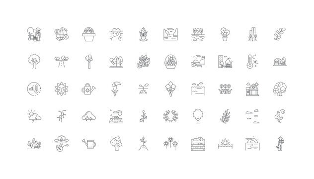 Spring__2-01_01.jpg, linear icons, line signs set, vector collection