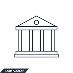 library icon logo vector illustration. library building symbol template for graphic and web design collection