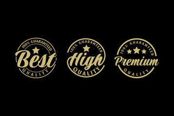 Vintage Circular High Best Premium Quality and 100 % Guaranteed Badge Emblem Label Stamp Seal Logo Design Vector