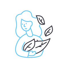 ecologist line icon, outline symbol, vector illustration, concept sign