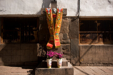 Peruvian cross in Cusco city,Peru 