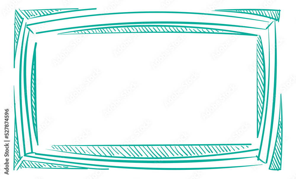 Poster picture frame in sketch scribble style. scrapbook shape template