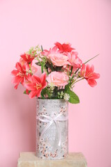 pink roses in a vase