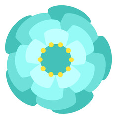 Blue flower. Decorative floral element. Cute botany