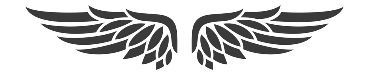 Falcon bird wings tatoo graphics vector illustration © LadadikArt