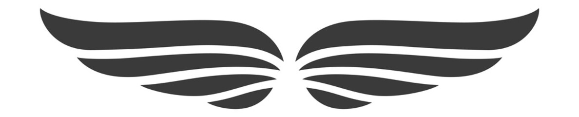Minimal simple swan wings tattoo symbol vector illustration