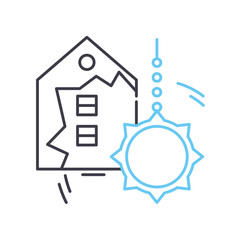 encroachment line icon, outline symbol, vector illustration, concept sign