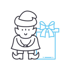 elf line icon, outline symbol, vector illustration, concept sign