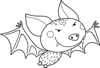 Little flying vampire, Halloween clipart