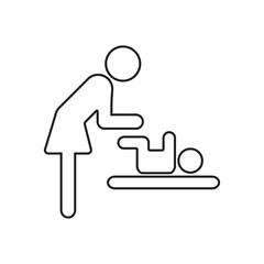 Mother swaddles the baby icon