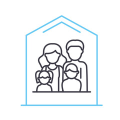 family home line icon, outline symbol, vector illustration, concept sign