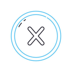 Fototapeta premium fail mark line icon, outline symbol, vector illustration, concept sign