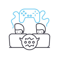 fail line icon, outline symbol, vector illustration, concept sign