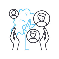 family history line icon, outline symbol, vector illustration, concept sign
