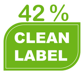 42% pure percentage label