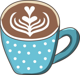 Latte Coffee Hot Illustration Style