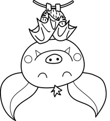 Little vampire hanging upside down, Halloween clipart