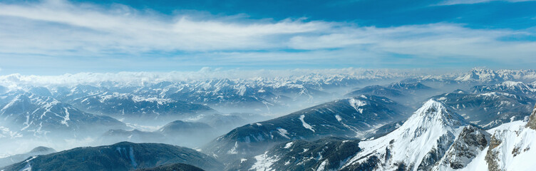 Winter Dachstein Mountain Massif Panorama