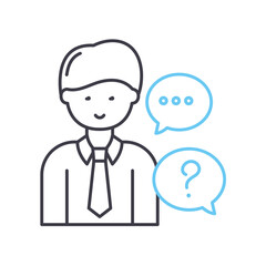 faq line icon, outline symbol, vector illustration, concept sign