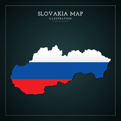 3D Slovakia Map Vector Illustration