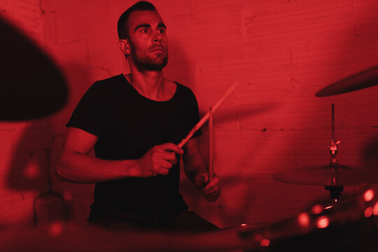 Man playing drums
