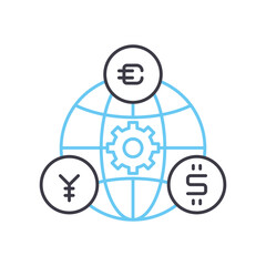 exchange rate line icon, outline symbol, vector illustration, concept sign