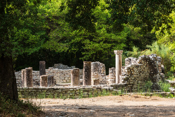 Ruins in Butrint national park, part of UNESCO heritage. Saranda, Albania