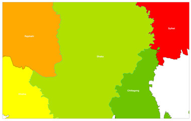 Bangladesh differnt various bibhag vector map, Bangladesh state map