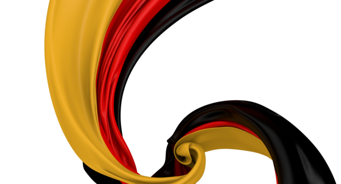 Germany national flag hanging fabric banner. 3D