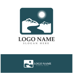 River Logo vector icon illustration design template