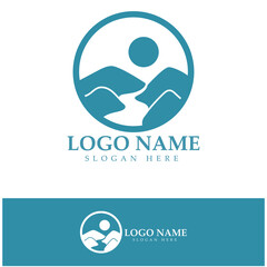 River Logo vector icon illustration design template