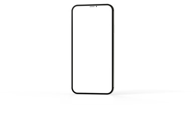 Modern glass smartphone hanging over the table