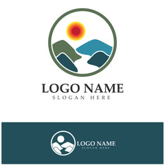 River Logo vector icon illustration design template