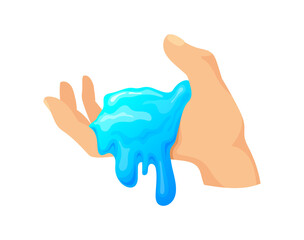 Blue slimi. Kids play slimes, vector illustration