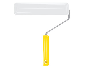 Roller brush on an isolated white background. Vector illustration.
