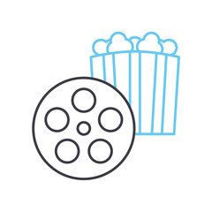 film line icon, outline symbol, vector illustration, concept sign