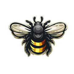 Hand drawn honey bee in sketch style isolated on white background. Flying honey bee Illustration.