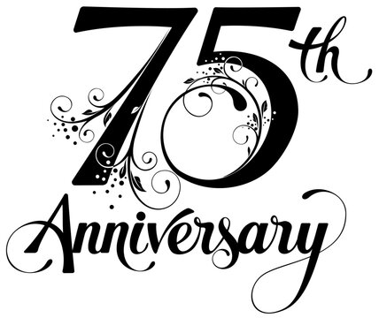 75th Anniversary - custom calligraphy text