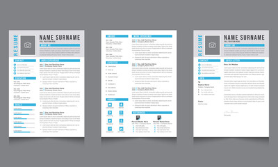 Clean and Professional Resume and Cover Letter Layout Set Vector Creative design 