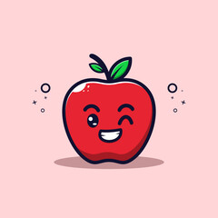 apple cute simple mascot logo